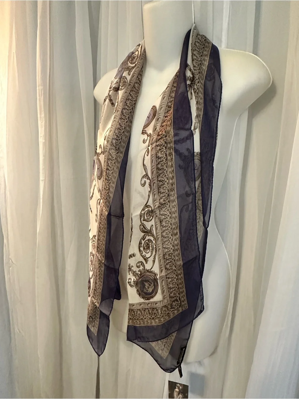 Vintage 100% silk scarf. NWT